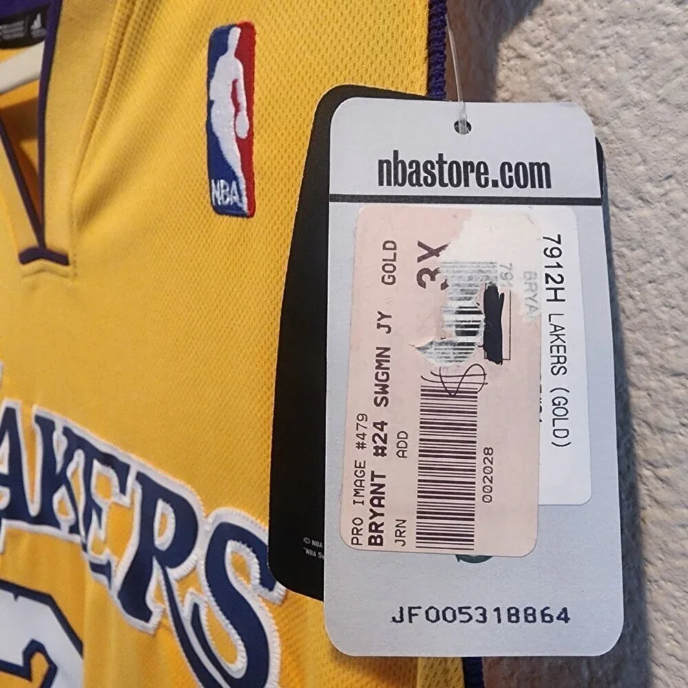 Kobe Bryant 24 Los Angeles Lakers Gold Purple Adidas NBA Jersey Mens 3XL